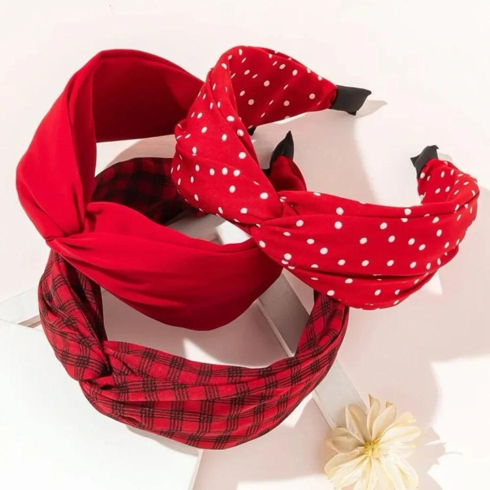 3 Piece Red Headband set